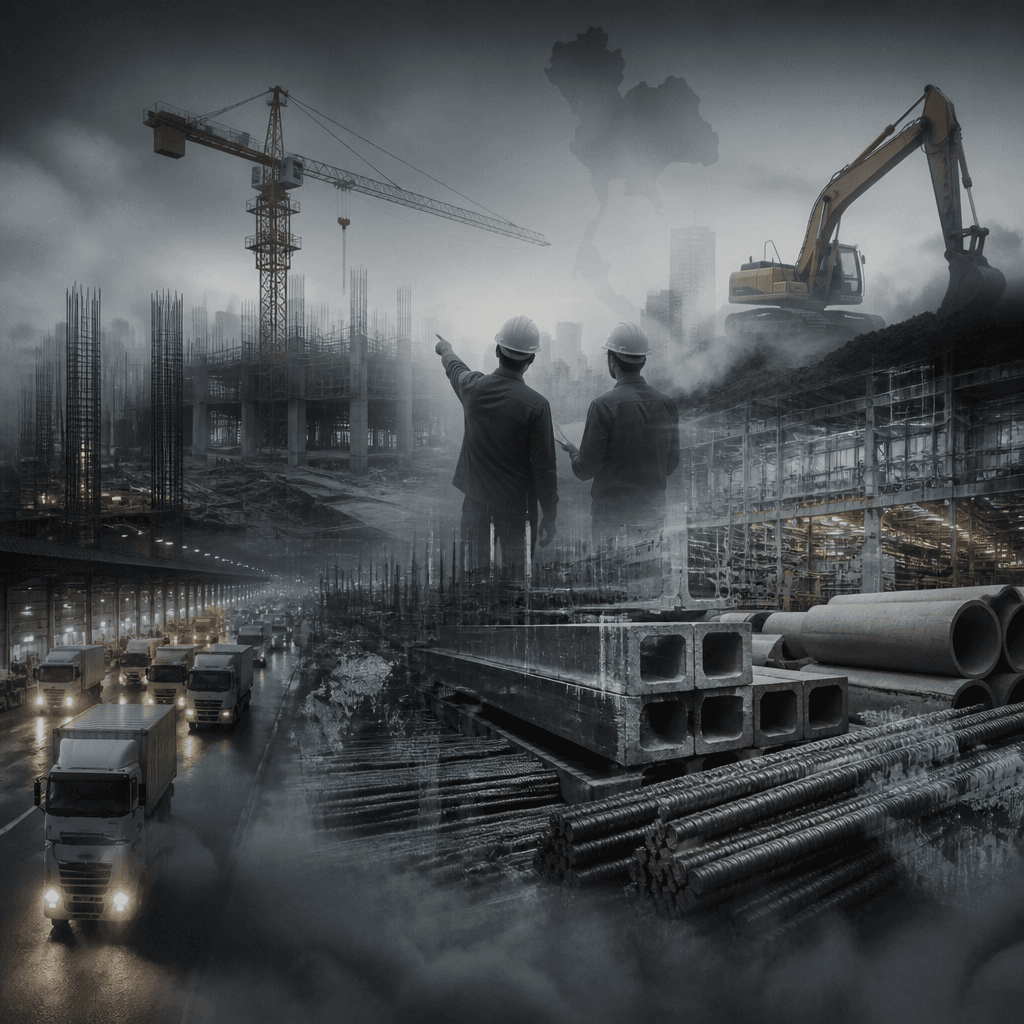 Researchers at a construction site